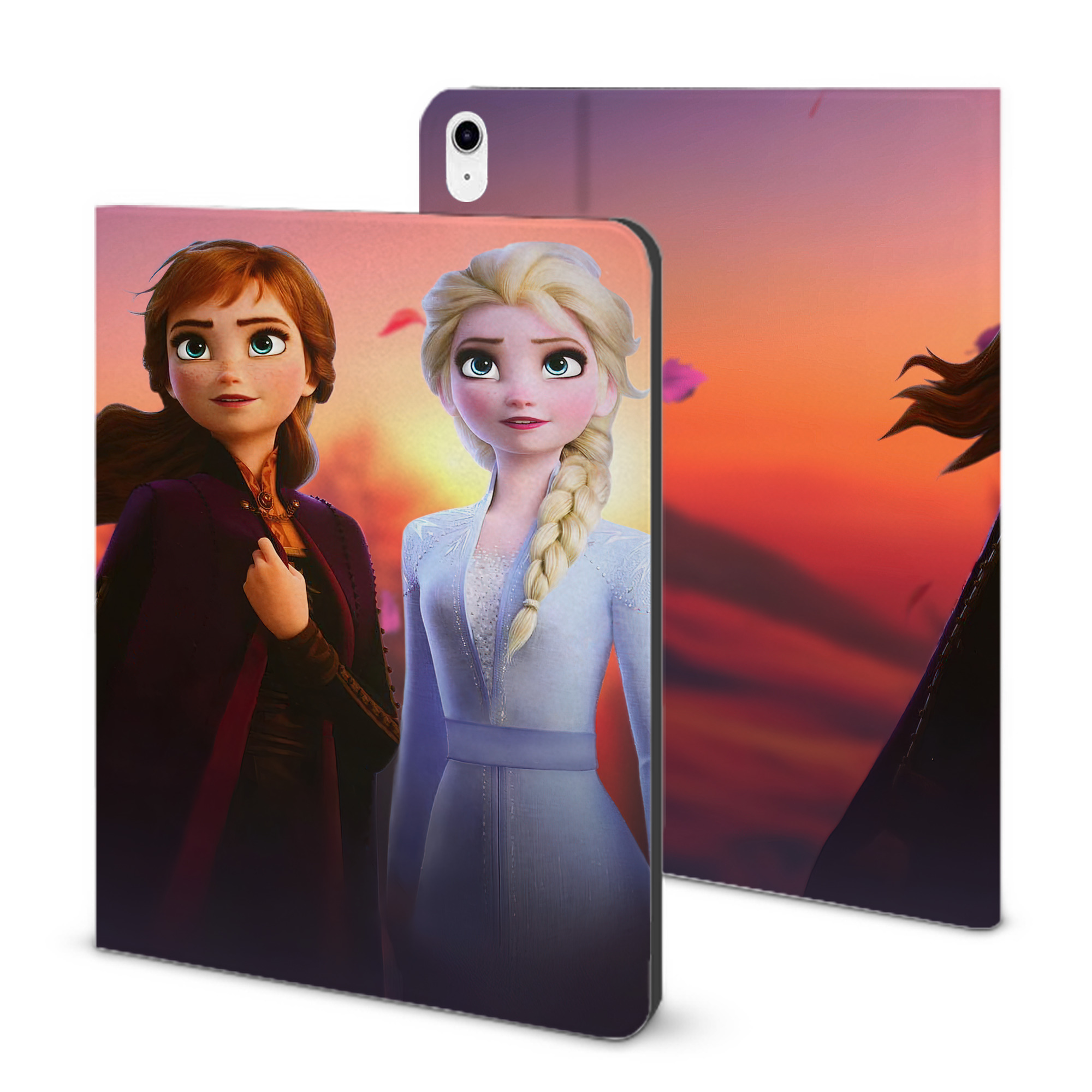 （画像用） アナと雪の女王 アンナ エルサ Frozen Anna Elsa IPad ケース ブック型 PUレザー TPU 耐衝撃 軽量 薄型 ペン収納なし 全面保護 IPad 各モデル対応